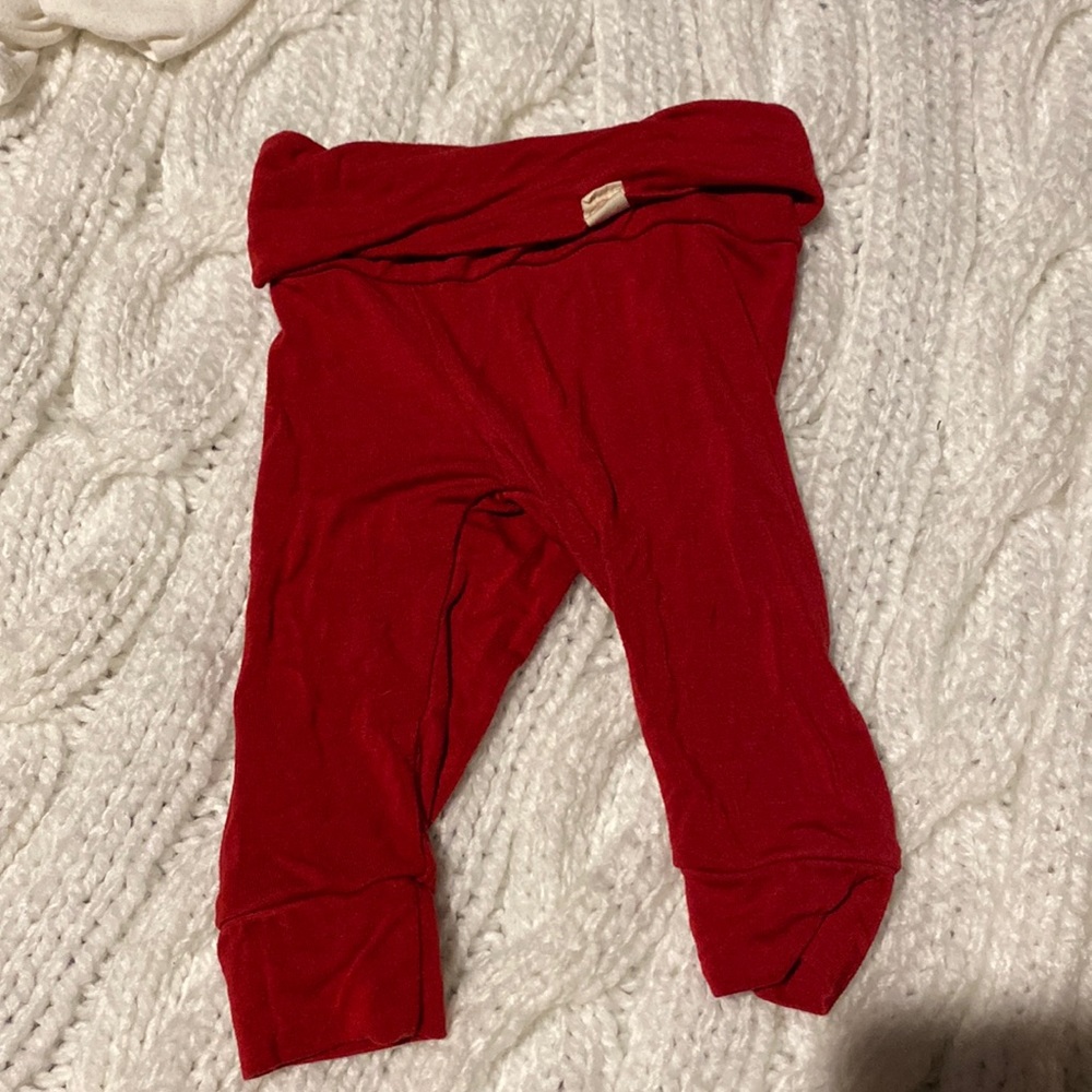 Red tenth and pine bamboo leggings - red - 3-6 months